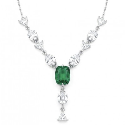 Giovanna- Authentic 7.5 CARAT natural Colombian Emerald .925 Sterling Silver handcrafted necklace