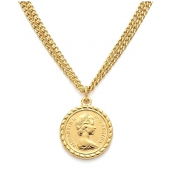 Ave Caesar - Vintage Style Coin Gold handcrafted necklace