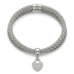LOCKED HEART Handcrafted Stretch Bracelet