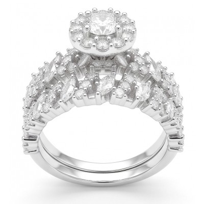 Aphrodite - 4.8 carat White Topaz Sterling Silver handcrafted stack up ring size 7