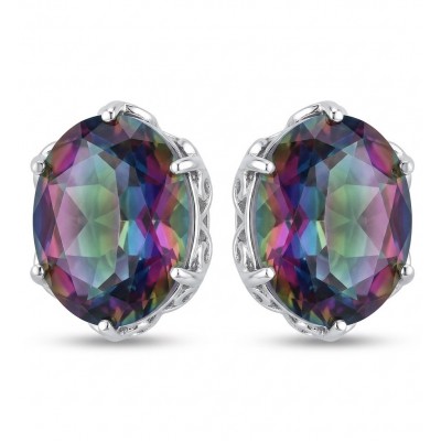 Luxurious authentic 11.2 carat Brazilian Tourmaline .925 Sterling Silver handcrafted earrings