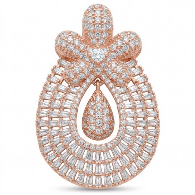Giovanna - Authentic 5.8 carat White Topaz .925 Sterling Silver dipped in 18K Rose Gold handcrafted pendant