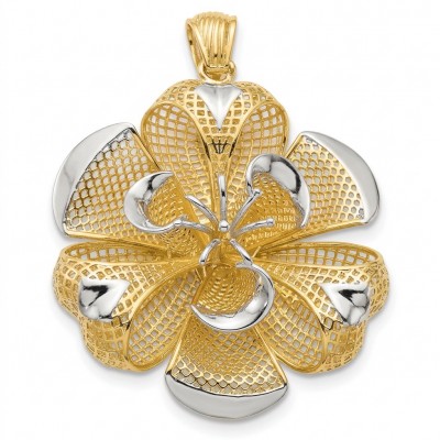 Dubai Style - Blooming Golden Rose .925 Sterling Silver dipped in 22K Gold handmade Pendant