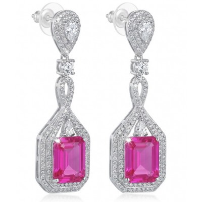 Incredible 10.5 carat Pink Topaz .925 Sterling Silver entirely handmade earrings