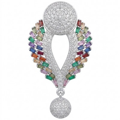 Julietta - Excellent quality 11.9 carat Multigem rhodium over .925 Sterling Silver handcrafted Pendant