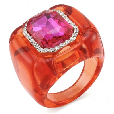 Candy Store - Modern Design Natural Red Raisin Pink Topaz .925 Sterling Silver ring size 7 3/4