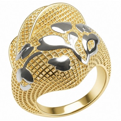 Dubai Style - .925 Sterling Silver dipped in 22K Gold handmade Large ring size 9 1/2
