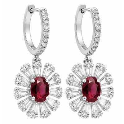 Giovanna - 4.5 carat Ruby .925 Sterling Silver handcrafted incredible earrings