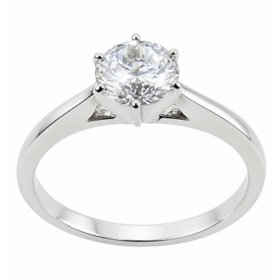 Perfection 1.8 carat White Topaz rhodium over .925 Silver handcrafted Cocktail Ring s. 7 1/4