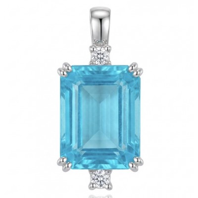 Angelina 4.9 carat authentic Aquamarine .925 Sterling Silver Handcrafted pendant