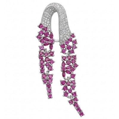 Carolyn 6.5 carat Mozambique Ruby rhodium over .925 Sterling Silver handcrafted pendant