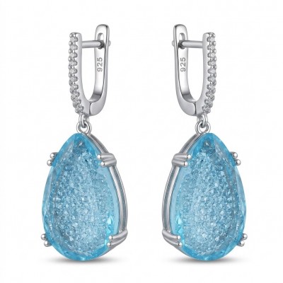 Angelina 20.9 carat authentic Aquamarine .925 Sterling Silver Handcrafted Earrings
