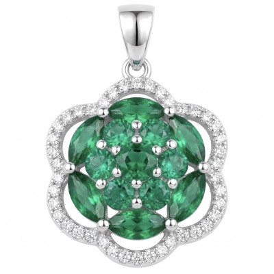 Authentic 5.5 CARAT Chrome Diopside .925 Sterling Silver Pendant
