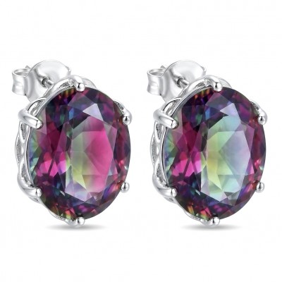 Luxurious authentic 11.2 carat Brazilian Tourmaline .925 Sterling Silver handcrafted earrings