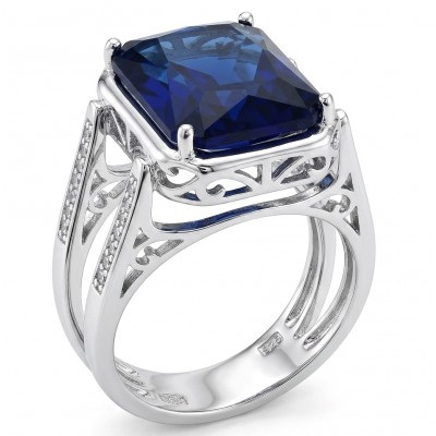 Two in one- Authentic 10.1 carat Kyanite .925 Sterling Silver handcrafted Convertible Ring size 6