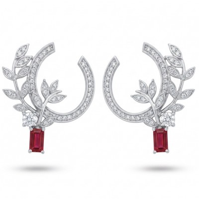 Giovanna - 2.5 carat Ruby .925 Sterling Silver handcrafted incredible earrings