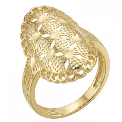 GOLDEN ROSE - Dubai Style - .925 Sterling Silver dipped in 22K Gold handmade ring size 9