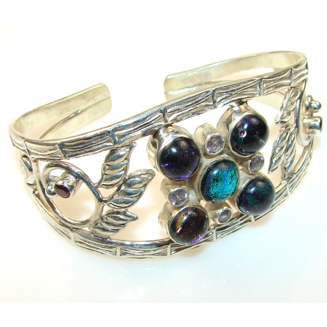 Design Dichroic Glass Sterling Silver Bracelet / Cuff