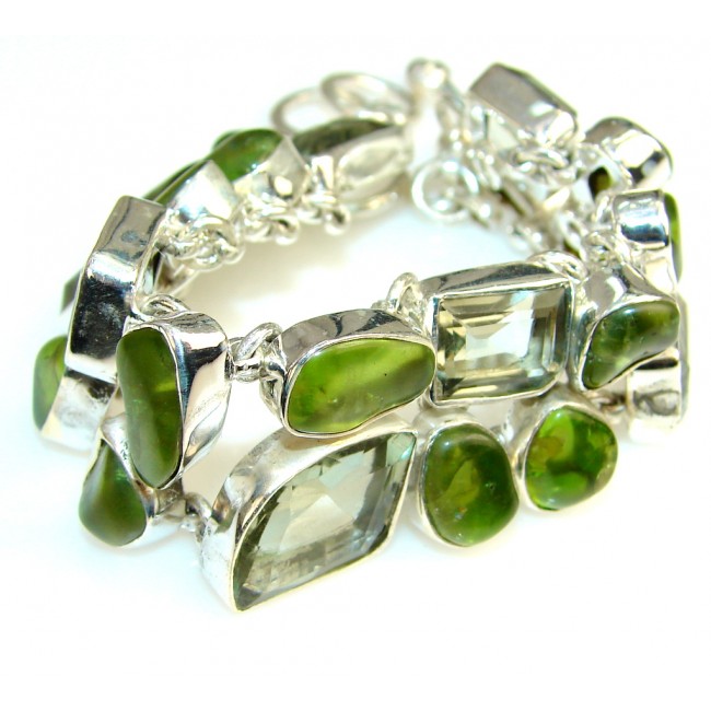Aura Of Beauty Green Amethyst Sterling Silver Bracelet