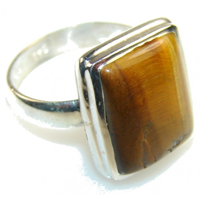 Excellent Tigers Eye Sterling Silver Ring s. 9