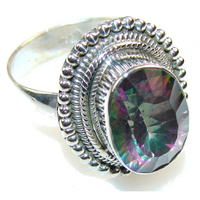 Illusion Floral!! Magic Topaz Sterling Silver ring; s. 9 1/2
