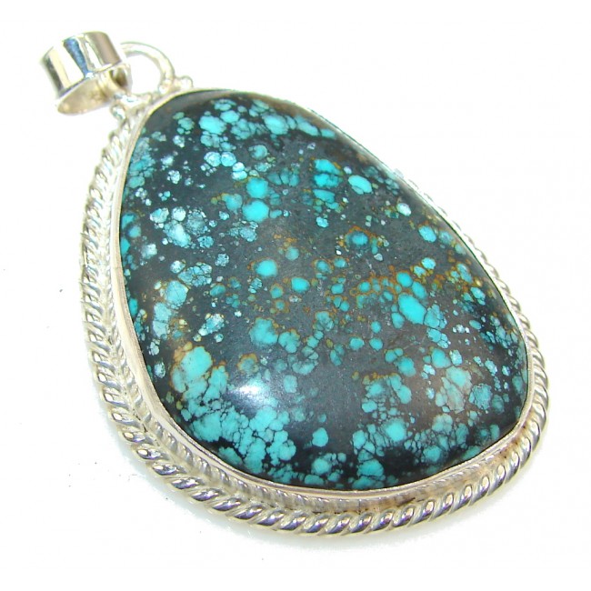 Fantastic Blue Turquoise Sterling Silver Pendant