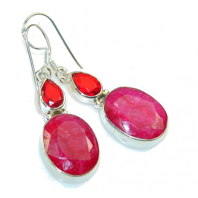 Lovely Pink Ruby Sterling Silver earrings