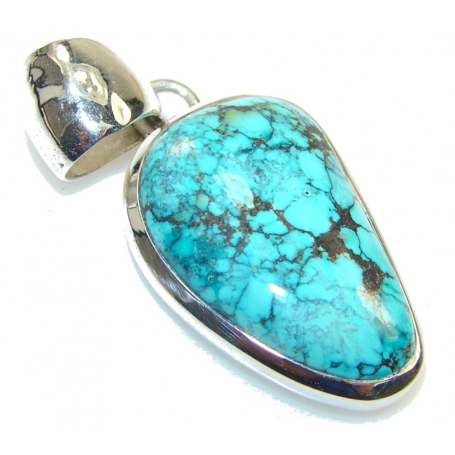 Amazing Blue Turquoise Sterling Silver Pendant