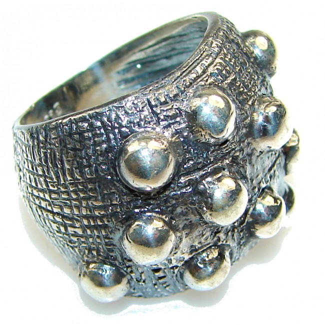 Italy Made Silver Rhodium Plated Sterling Silver Ring s. 6 1/4