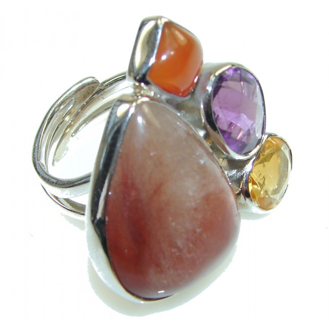 Amazing Golden Calcite Sterling Silver Ring s. 7