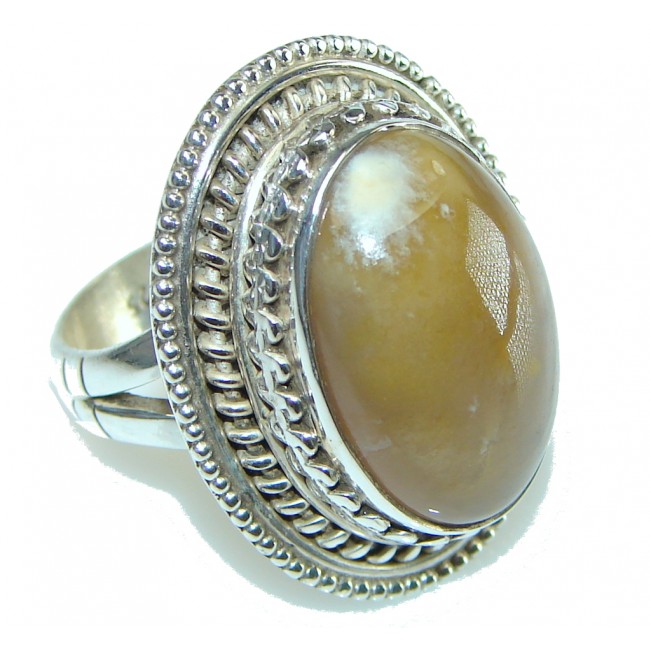 Protection, Strength, Harmony! Montana Agate Sterling Silver Ring s. 7