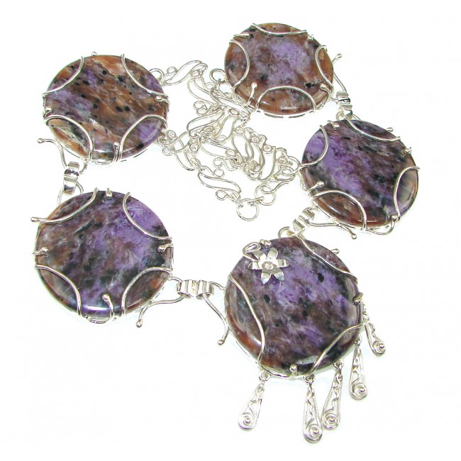 93 grams Cloud Of Desire Siberian Purple Charoite Sterling Silver Necklace