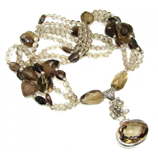 Galaxy Queen! Brown Smoky Topaz Sterling Silver necklace