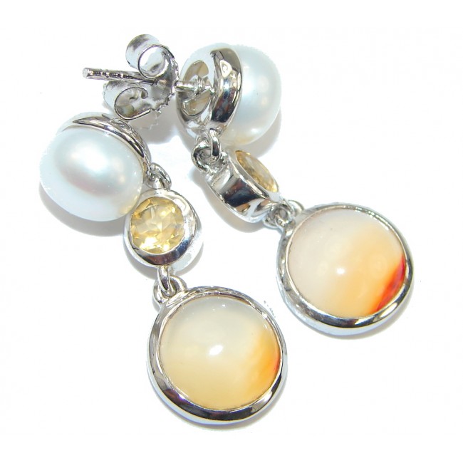Delicate! White Fresh Water Pearl Sterling Silver earrings