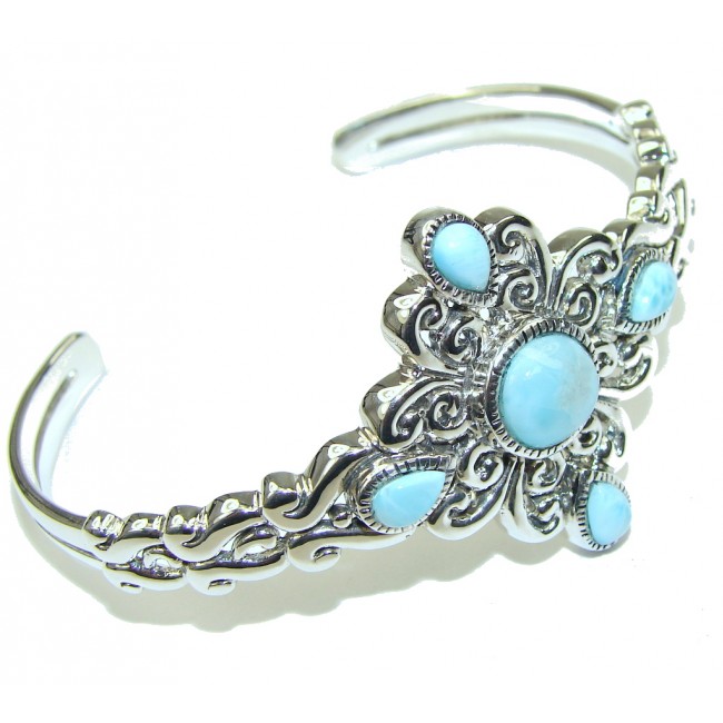 Delicate Design!! Light Blue Larimar Sterling Silver Bracelet / Cuff