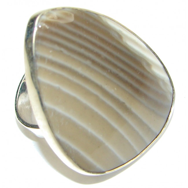 Occuring Less Often Than Diamond Striped Flint Exclusivly From Poland Sterling Silver Ring s. 9 3/4