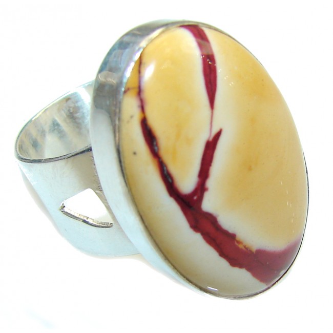 Amazing AAA Mookaite Sterling Silver Ring s. 6 -adjustable