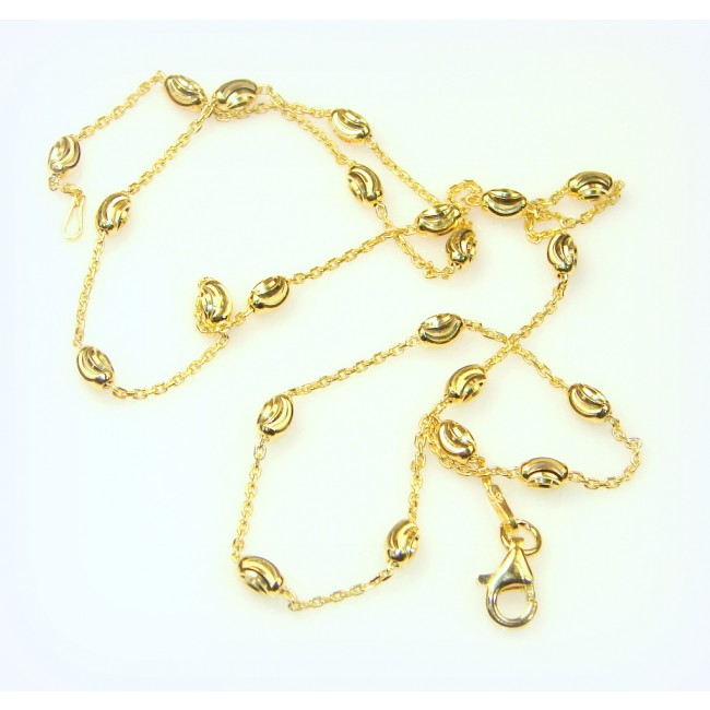 Gold Plated 18K Sterling Silver Italian Anchor Chain 18'' 3mm W