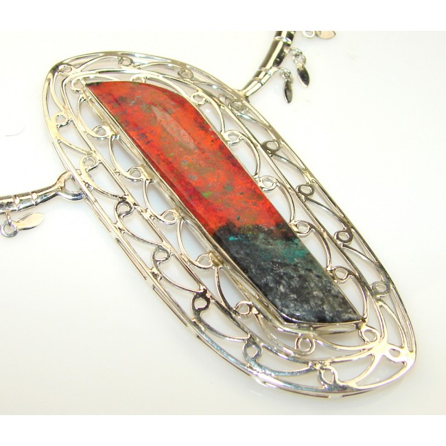 Incredible Red Sonora Jasper Sterling Silver necklace
