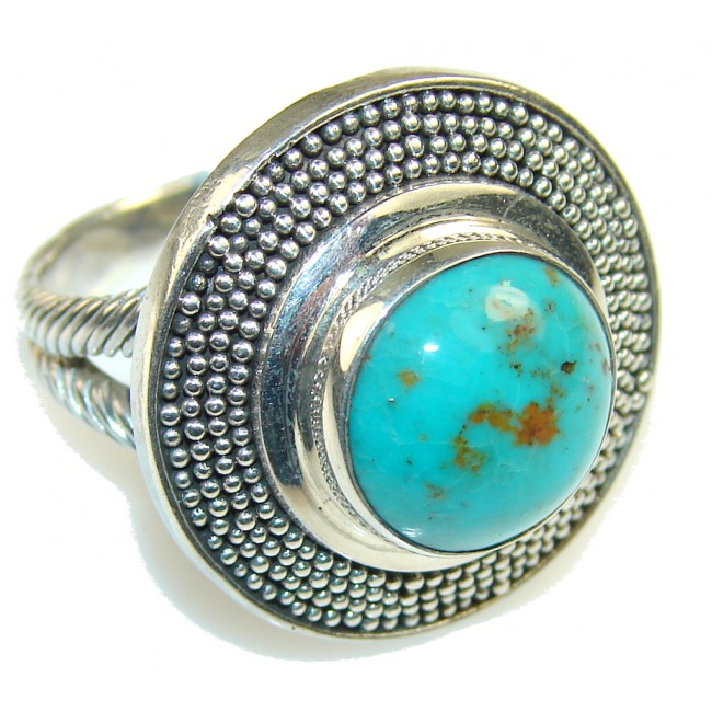 Traditions Blue Turquoise Sterling Silver Ring s. 7