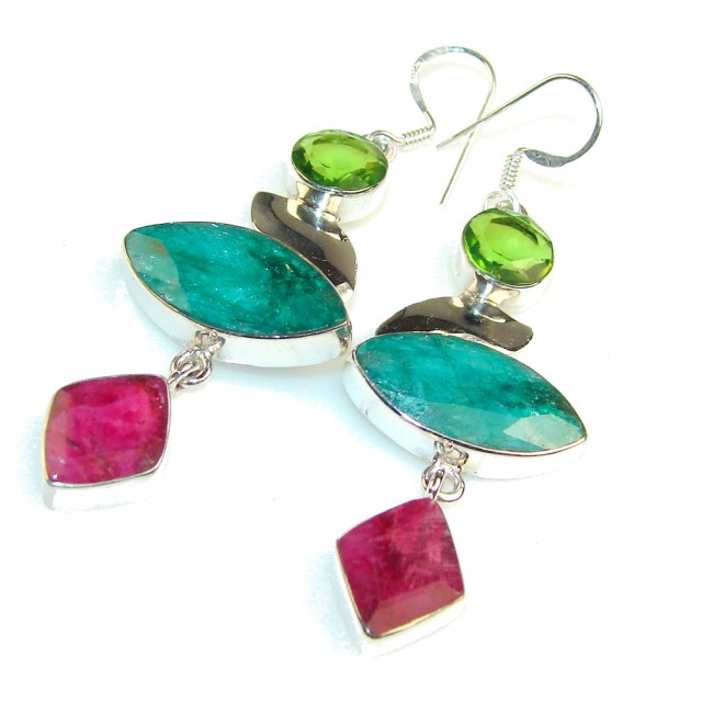Angel Voice!! Emerald Sterling Silver earrings