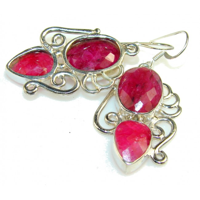 Love's Success Pink Ruby Sterling Silver earrings