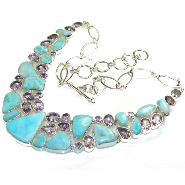 The One!! Blue Larimar Sterling Silver necklace