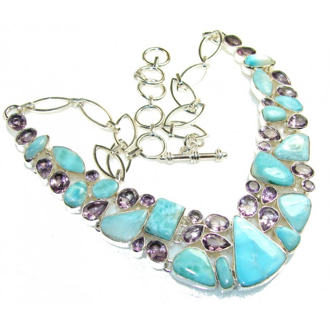 The One!! Blue Larimar Sterling Silver necklace
