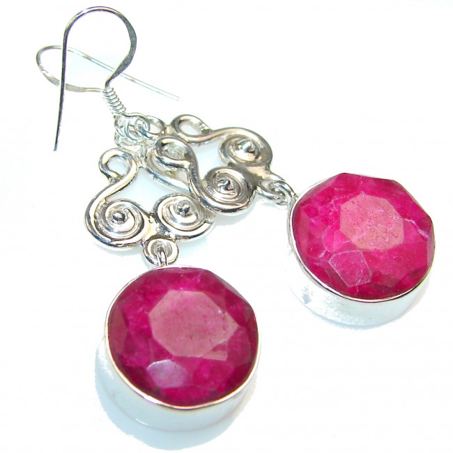 Love Power!! Pink Ruby Sterling Silver earrings