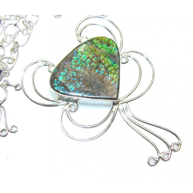 Beautiful Green Ammolite Sterling Silver necklace