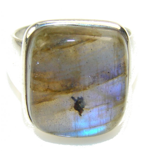 Delicate Blue Labradorite Sterling Silver Ring s. 7 1/4