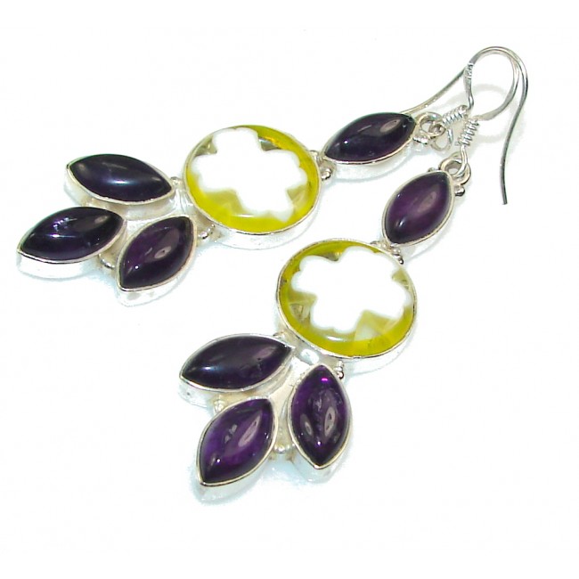 New Design!! Dichroic Glass Sterling Silver earrings