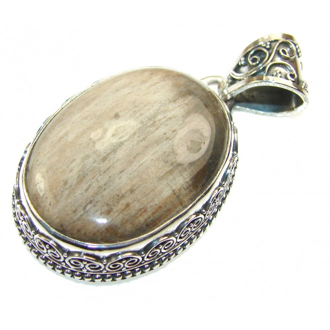 Black Cobra Stone Sterling Silver Pendant