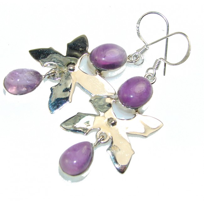 Beautiful Purple Amethyst Sterling Silver earrings